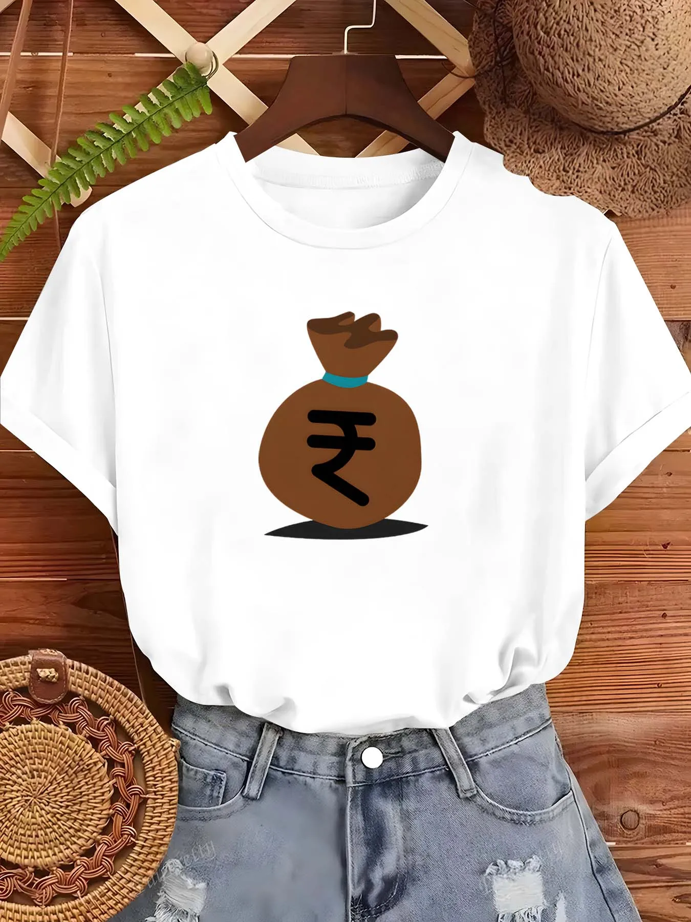 

Plus Size Wealthy Pouch Motif Fashion Garment For Prosperous Elegance