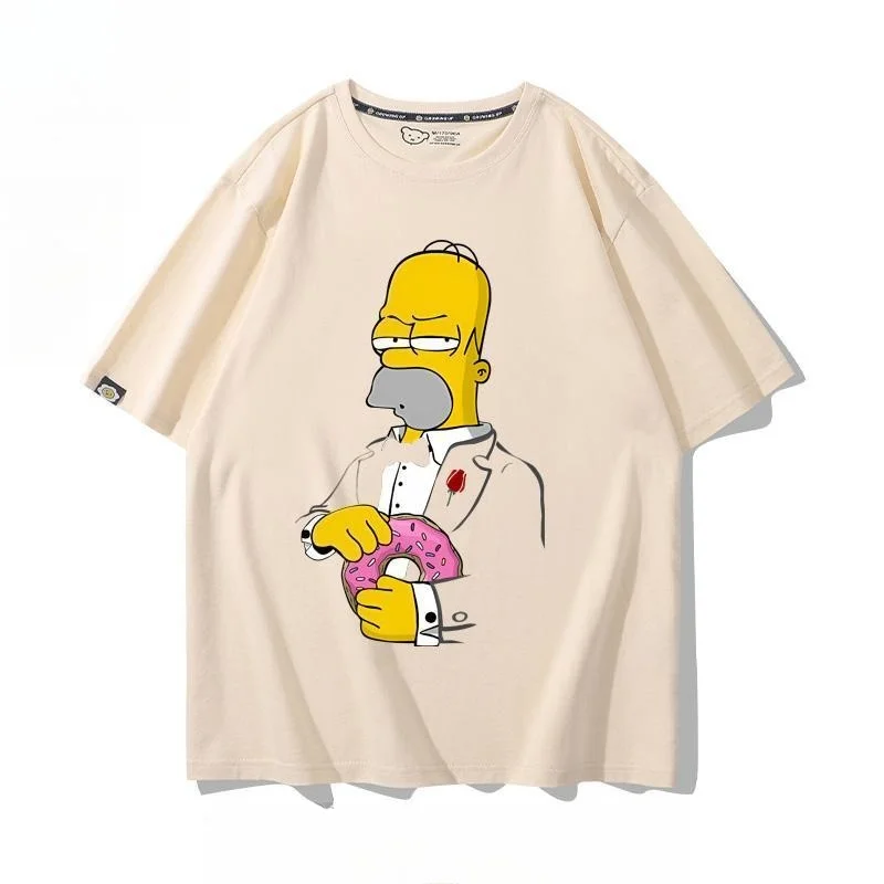 The Simpsons short-sleeve Bart Homer Simpson new creative cartoon fashion personality high-quality summer comfortable T-shirt view 5
