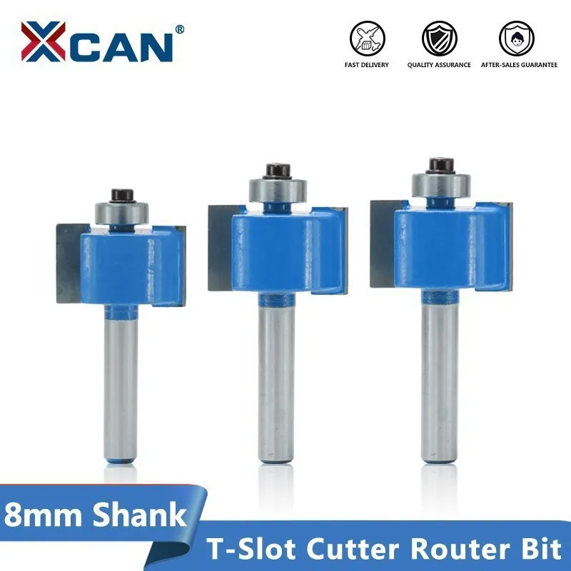 

XCAN 1pc 8mm Shank Bearing Flush Trim Router Bit For T-Slot Milling Cutters Wood Router Bit Woodworking Tool