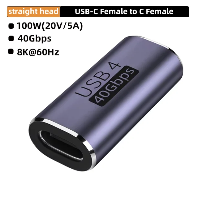 NNBILI USB4.0 40 Gbit/s OTG USB C 90-Grad-Adapter 100 W 5 A USB C auf Typ C Schnellladekonverter Datenadapter für MacBook 8K60HZ