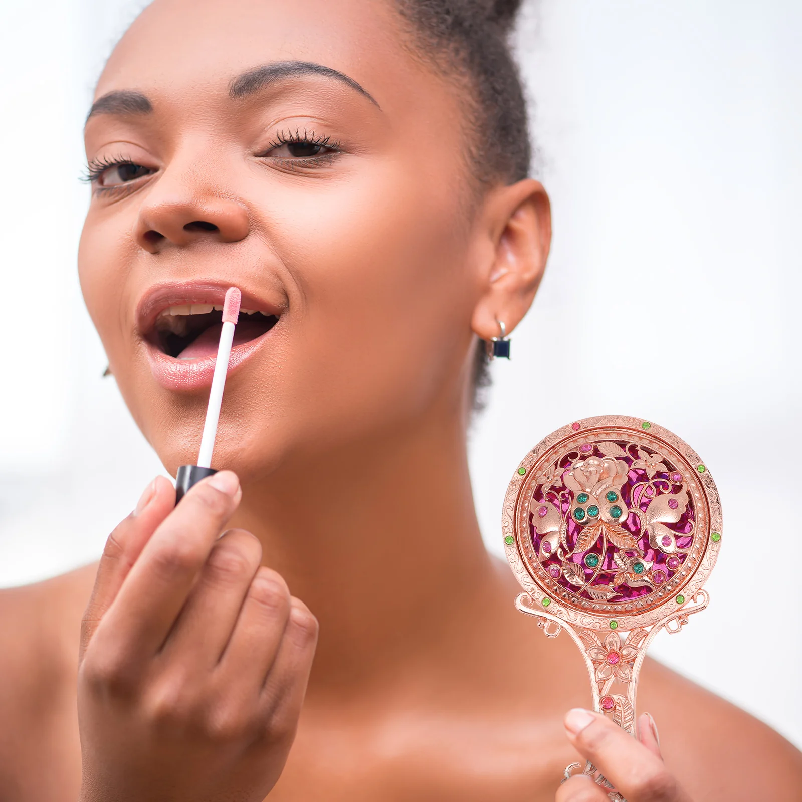 Vintage Mirror and Comb Set Handheld Decorative for Women Girls Teens Lightweight Portable for Any Occasion