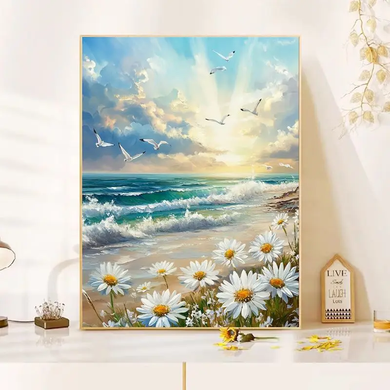 GATYZTORY Paint By Numbers Beautiful Scenery Acrylic Pigment Framed Painting By Number Kits On Canvas
