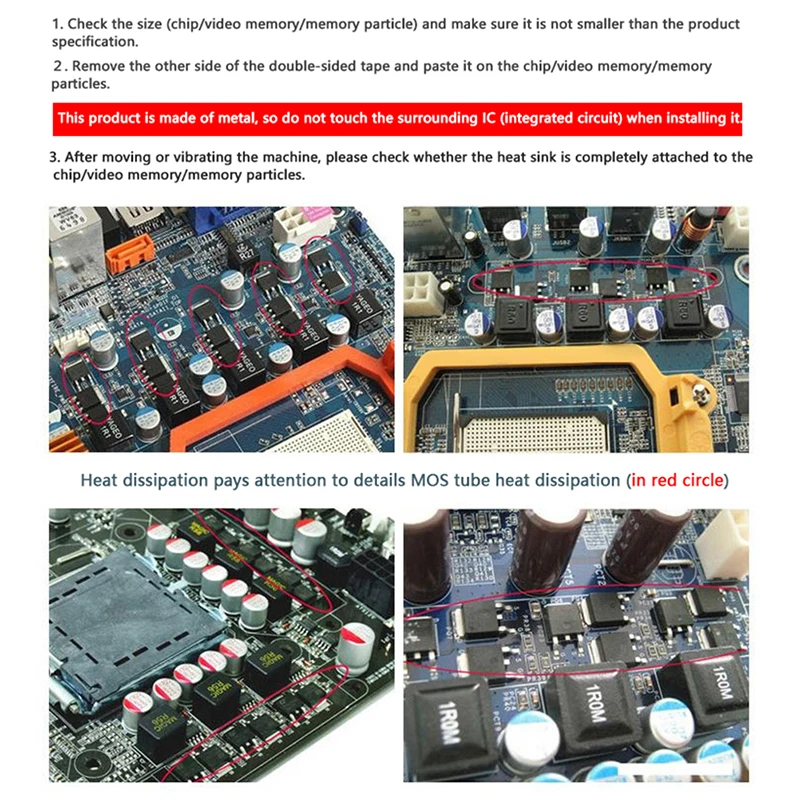 20 Stuks Mos RHS-01 Aluminium Koellichaam Koeling Radiator Ic Chip Voor Heatsink Radiator Chipset Geheugenkoeler
