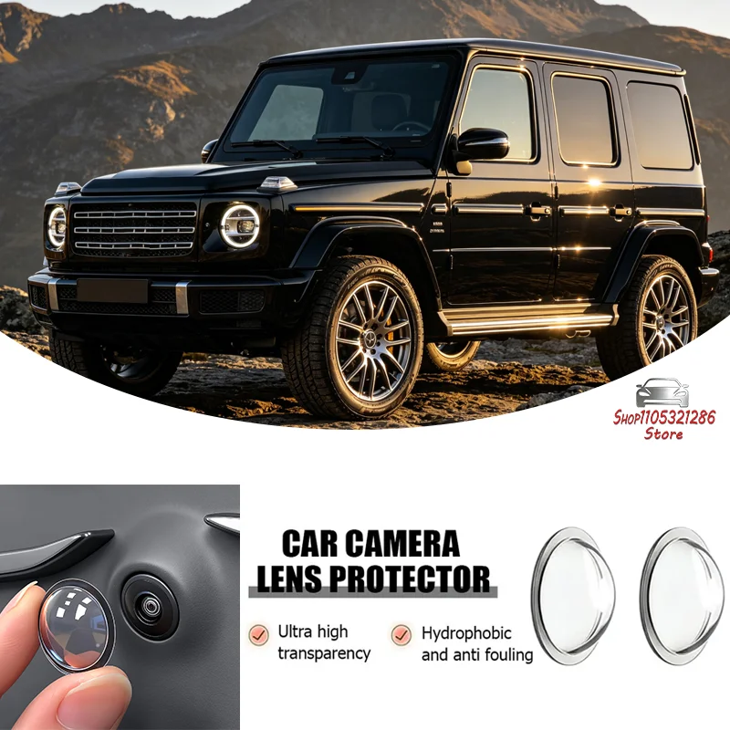 

For Mercedes Benz G-ClassCar Camera Lens Protective Cover 360 ° HD Reverse Lens Guard Camera Protector Waterproof Dustproof 2PCS