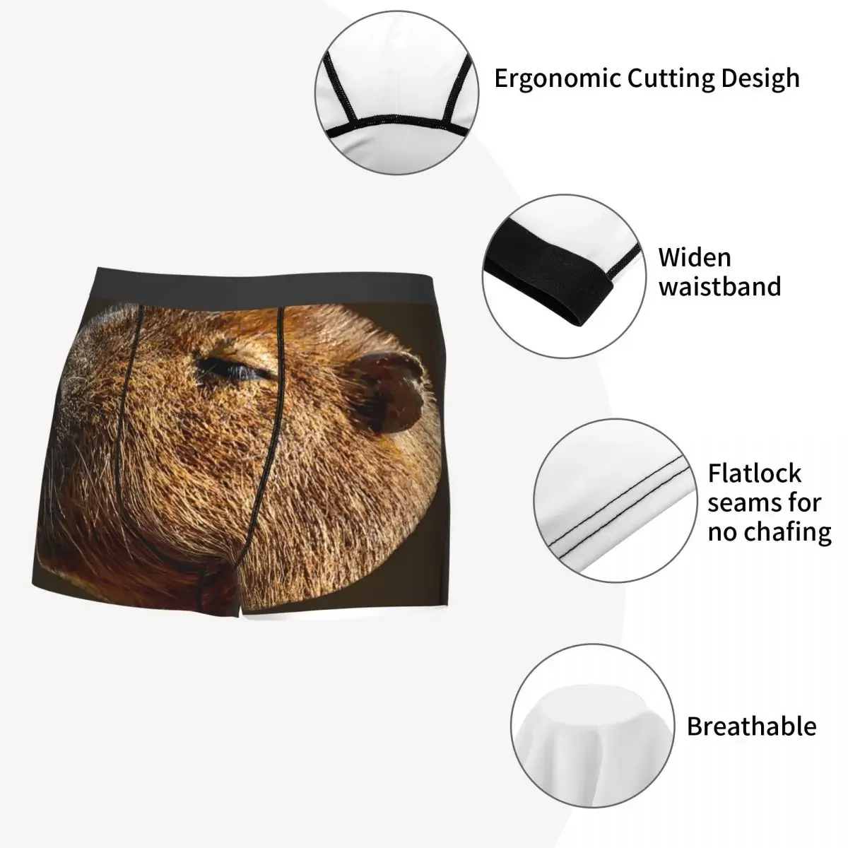 Custom Male Funny Capybara Profile Underwear Popular Animals Boxer Briefs Soft Shorts Panties Underpants