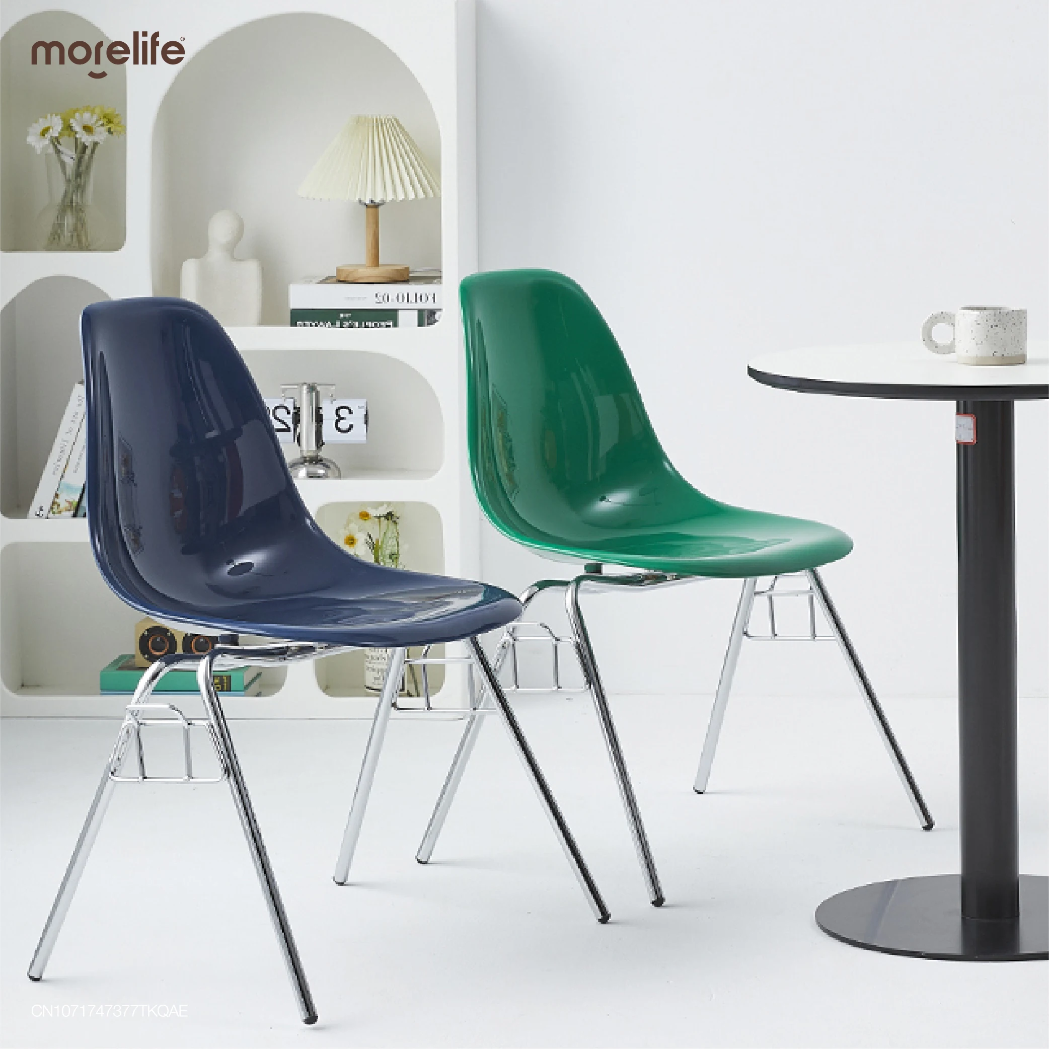 Backrest Plastic Dining Chair Postage Modern Style Iron Leg PC Comedor De 4 Sillas Dressing Stool Dining Room Stool Chair