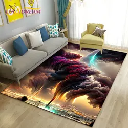 3D Dream Natural Tornado Cloud Area Rug,Carpet Rug for Living Bedroom Sofa Doormat Decoration,Children Play Non-slip Floor Mat