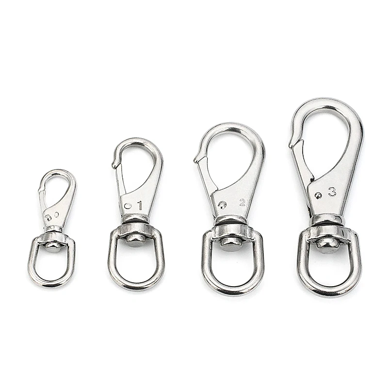 1PC M4-M7 304 Stainless Steel Rotating Ring Hook Universal Spring Snap Hook Dog Chain Swivel Ring Carabiner Keychain Swivel Ring