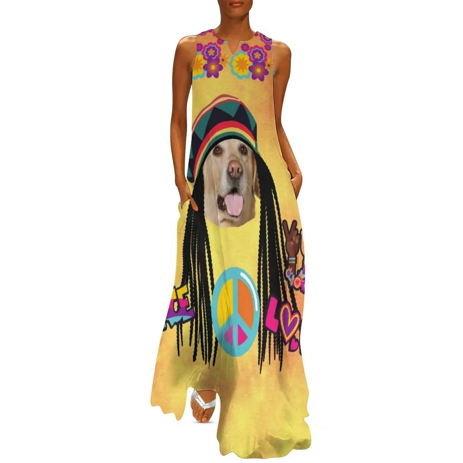 

Hippie Jamaica Dog Long Dress ladies dresses for special occasion womens clothing Dress