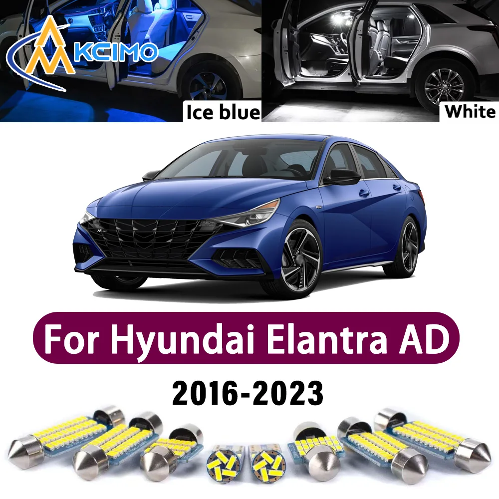 

High Lumen CANBUS Error Free LED Interior Light Kit For Hyundai Elantra AD 2016-2023 Map Trunk Reading Dome Lamp Bulbs Set