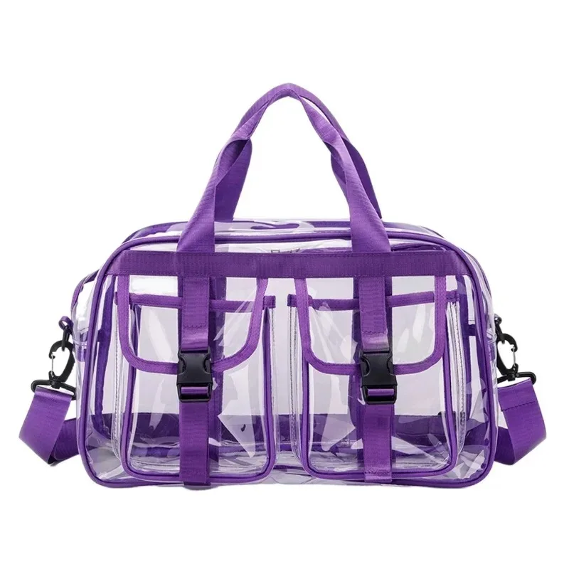 

PVC Transparent Solid Color Travel Duffels Large Capacity Casual Ladies Bags on Sale 2025 Zipper Trendy Western Style Handbag