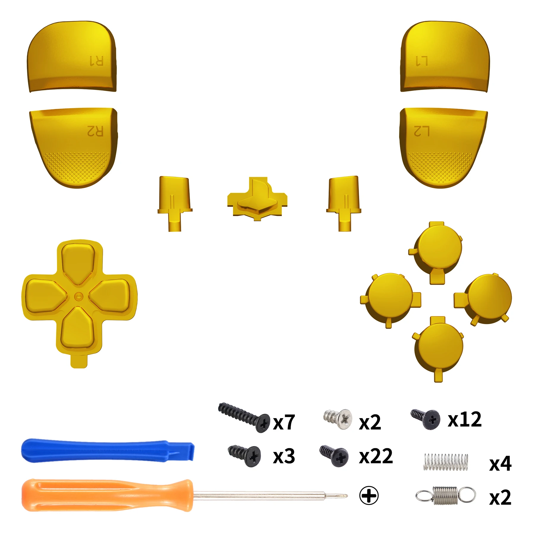 eXtremeRate Replacement Full Set Buttons, D-pad Share Options Home Face Buttons R1 L1 R2 L2 Triggers for ps5 Edge Controller