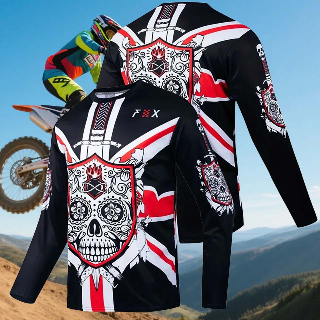 

Новая мотоциклетная велосипедная рубашка с длинными рукавами для бездорожья, быстросохнущая, впитывающая пот, дышащая одежда для горного спуска MTB