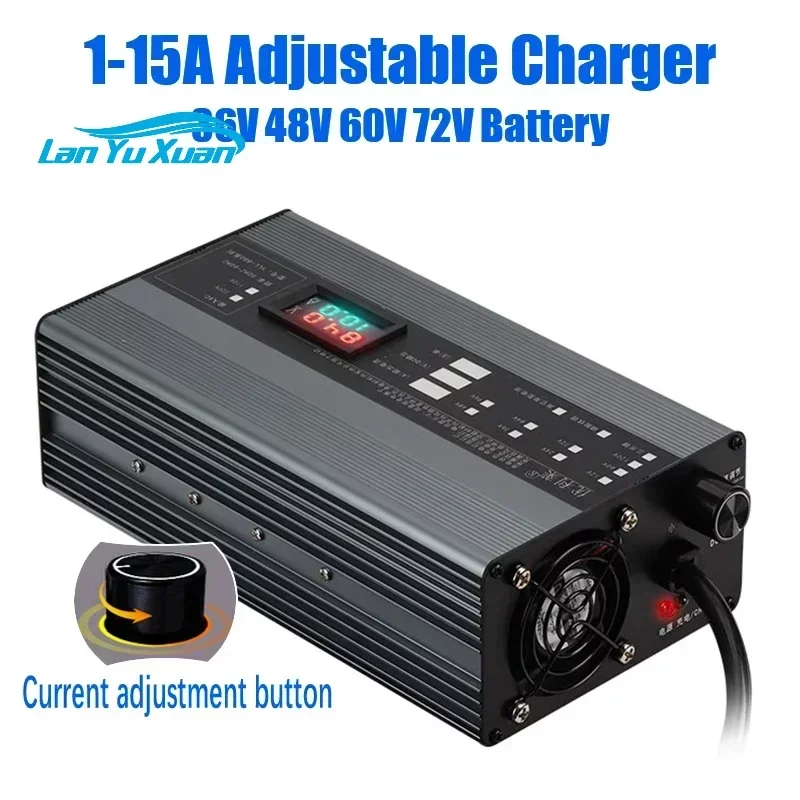 1- 15A adjust charger 48V 10A 60V 72V   54.6V 58.V 84V 73V 67.2V 92.4V 58.8V  87.6v 88.2v   with display