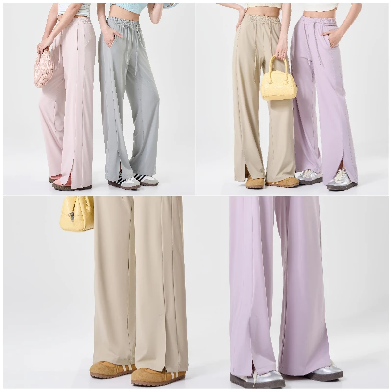 UPF 50+ Wide Leg Pants for Women with Side Slit, Lightweight Quick-Dry for Travel, Hiking and Everyday Wear — detail 4
