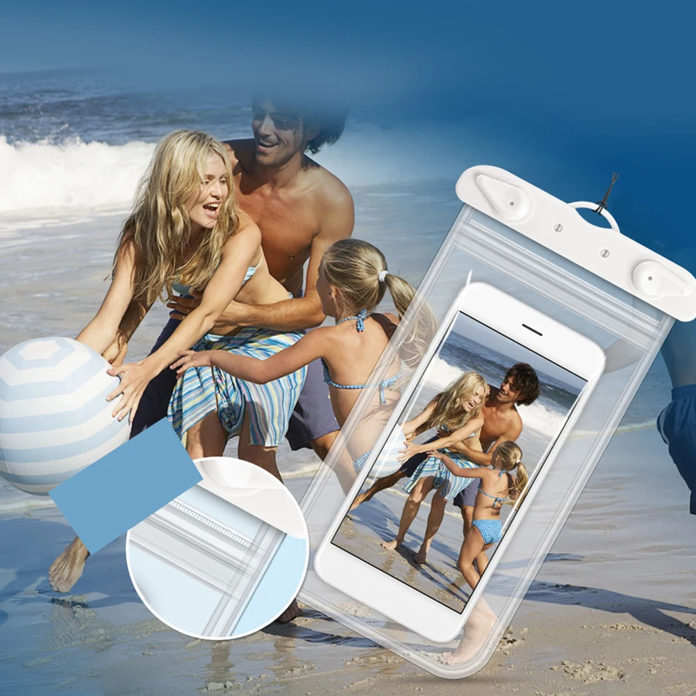 

4Pcs Waterproof Bag PVC Swimming Phone Pouch Universal Case for Swimming Fishing Boating Phones Less 62Inches Screen
