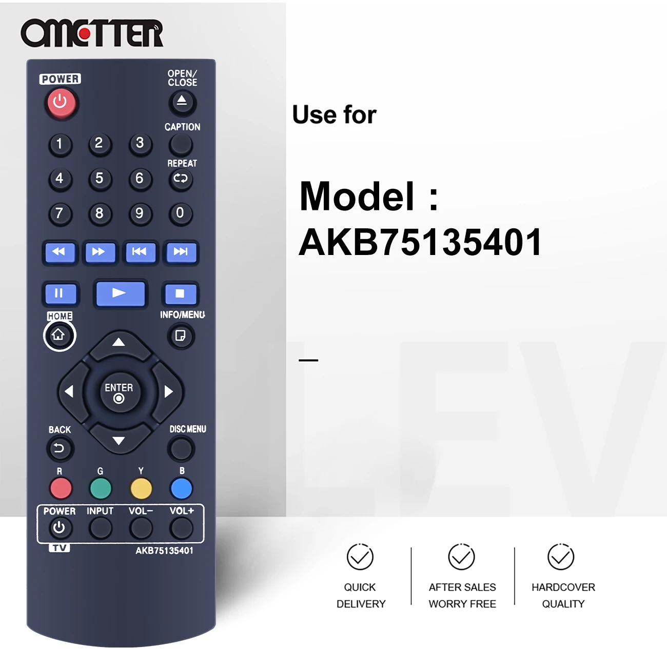 جهاز التحكم عن بعد AKB75135401 ينطبق على دي في دي الترا HD بلو راي مشغل الأقراص UBK80 UP870 UP875 BPM35 BP175