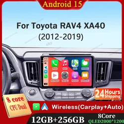 Android 15 Carplay Car Radio For Toyota RAV4 RAV 4 XA40 2012-2019 Navigation GPS Multimedia Player WiFi+4G stereo BT 360 Camera