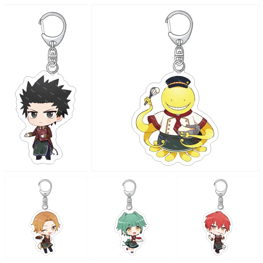 

6CM hot Anime Assassination Classroom Acrylic Keychain Model Cosplay Characters Ornament Accessories Good Collection Gifts