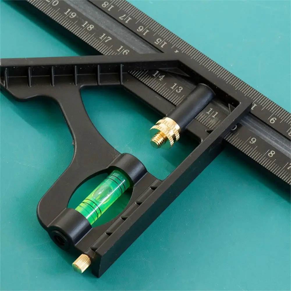 Adjustable Combination Right Angle Ruler 45 / 90 Degree with Bubble Square Ruler Measuring Tools 15/20/25cm Levelling Instrument