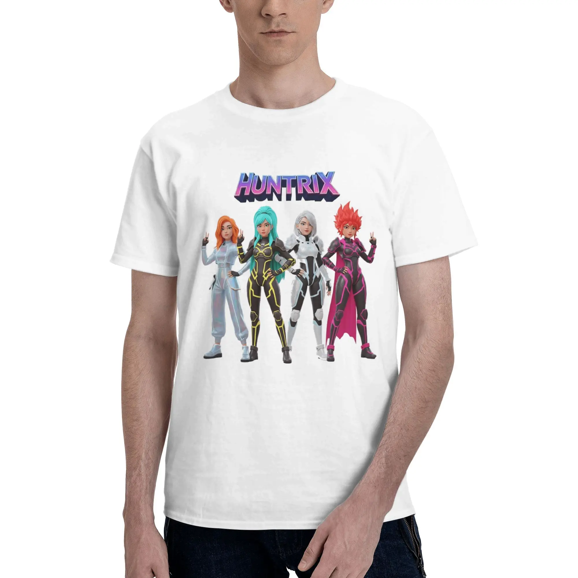 

Мужская футболка Kpop Huntrix Squad, модные пляжные футболки Y2K, хлопковая одежда с базовым принтом, идея подарка