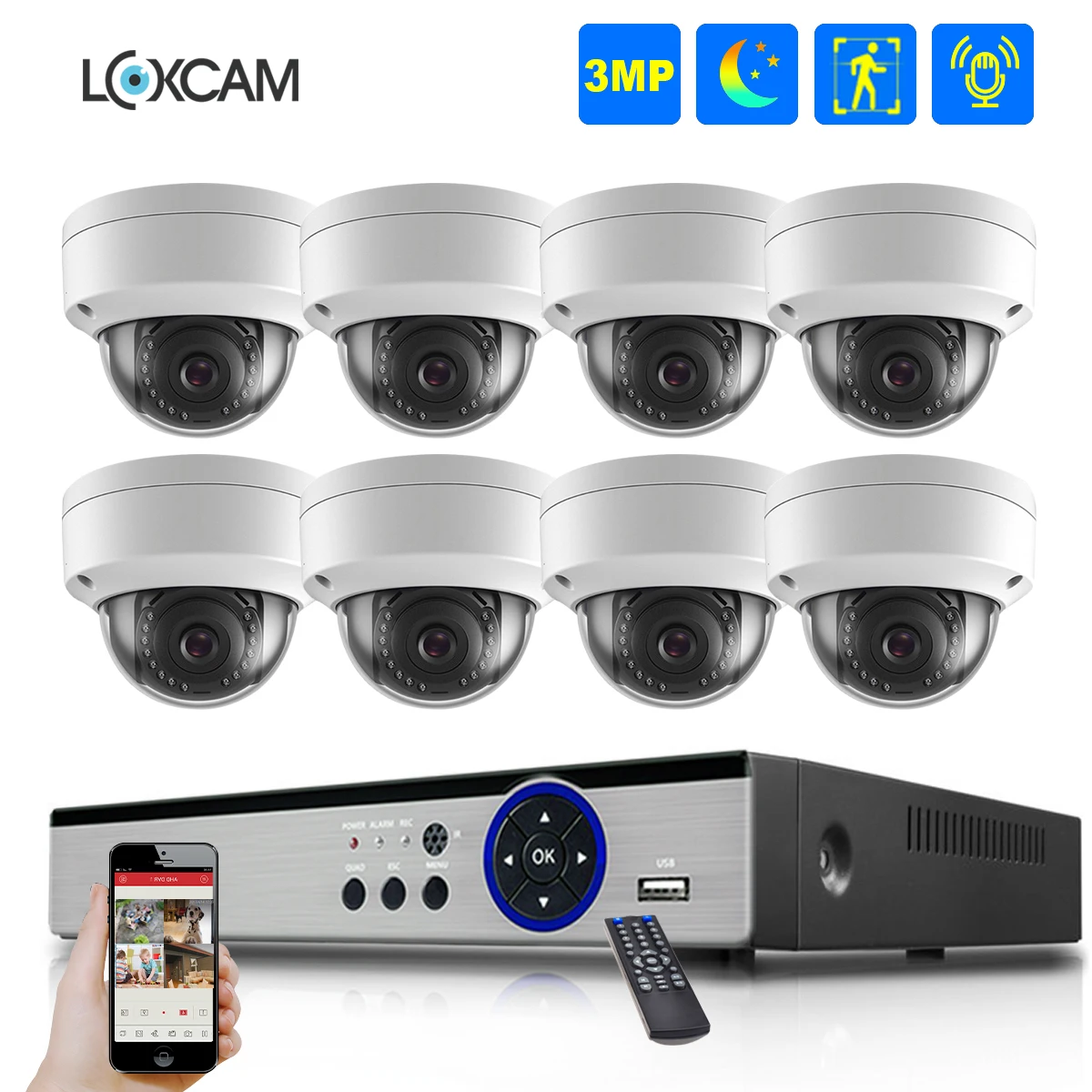 

H.265 4K POE NVR Kit 8CH Security Camera System 3MP AI Human IP Camera Indoor Outdoor Vandal proof Video Surveillance Set Xmeye