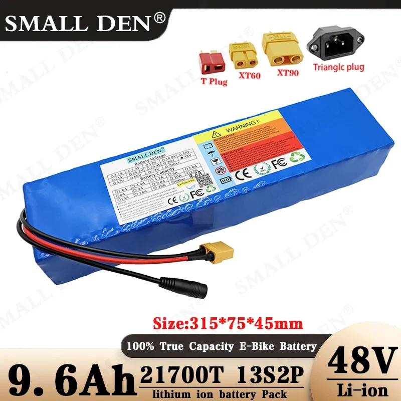 

48V 9.6Ah 13S2P 10Ah Lithium-ion Battery Pack with 500W 750W 15A BMS for 54.6V Electric equipment, backup recharged battery