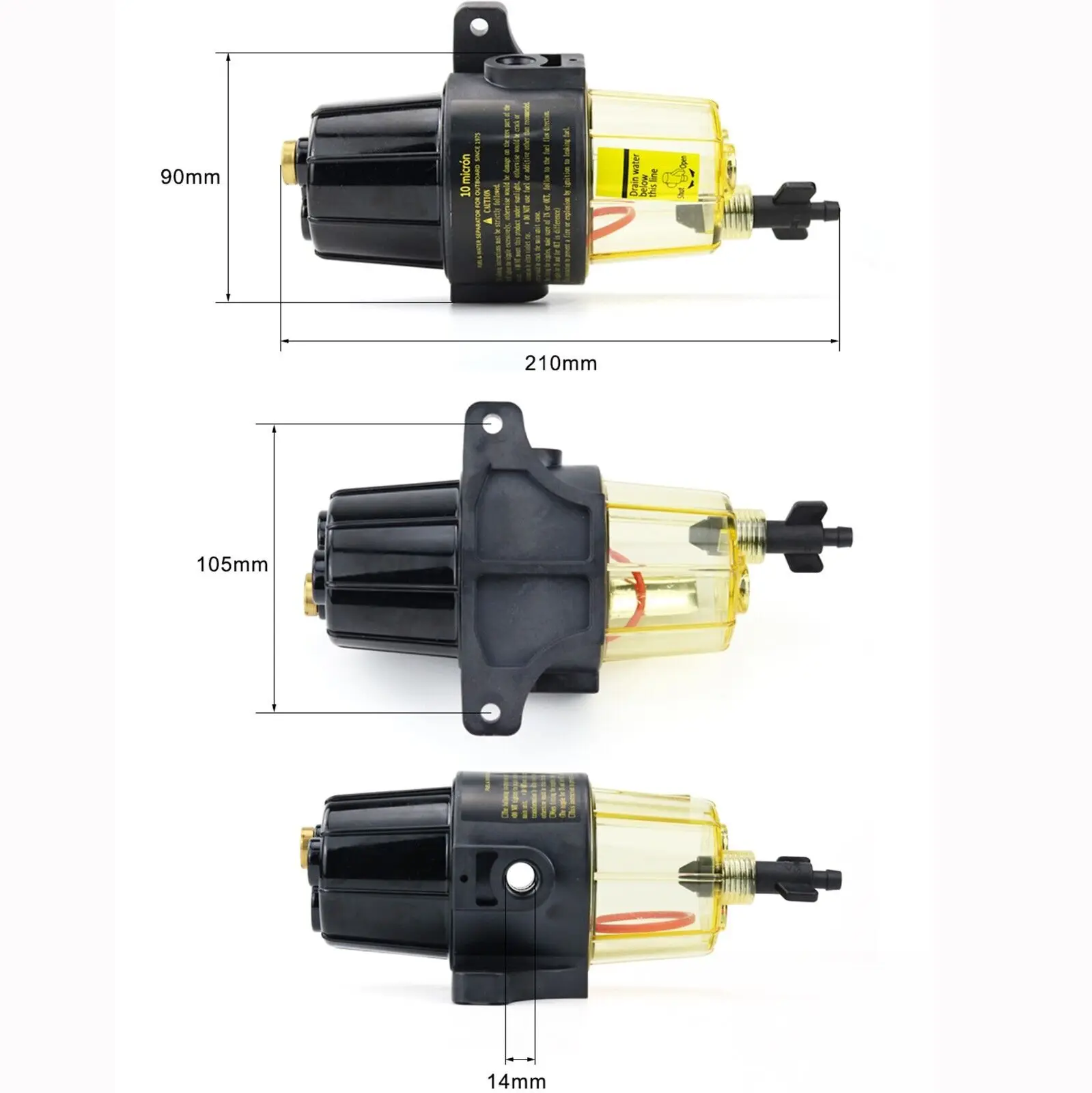 UF-10K Fuel Filter Element Water Separator Assembly Elements UF10K Outboard Motor Boat Engine Honda Yamaha Suzuki Mercury