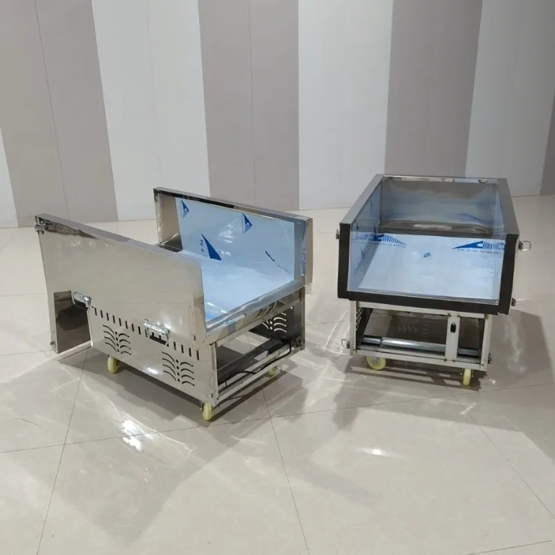 Split stainless steel ice coffin crystal coffin funeral supplies overall split