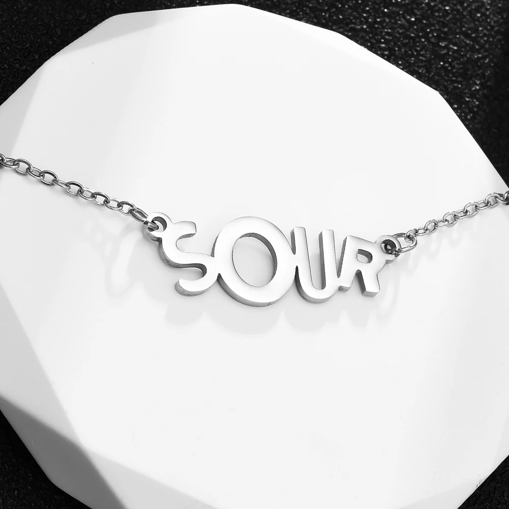 Olivia the Rodrigo Sour Album Pendant Necklace Stainless Steel Popular Music lover Jewelry Gifts Collectibles for Women Girls