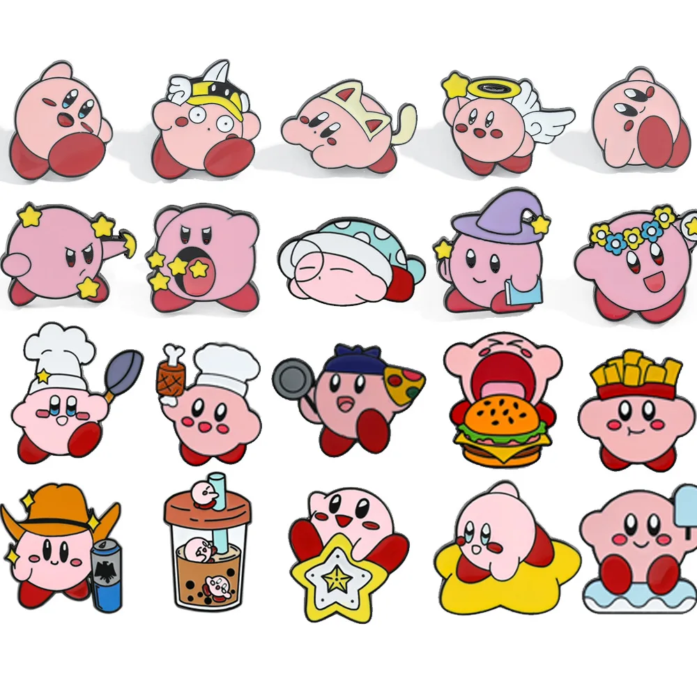 

1 Set 23 Cute and Creative Cartoon Brooch Cowboy Hat Milk Tea Cup Chef's Multi Shaped Metal Badge Anti Glare Fashion Toys Anime