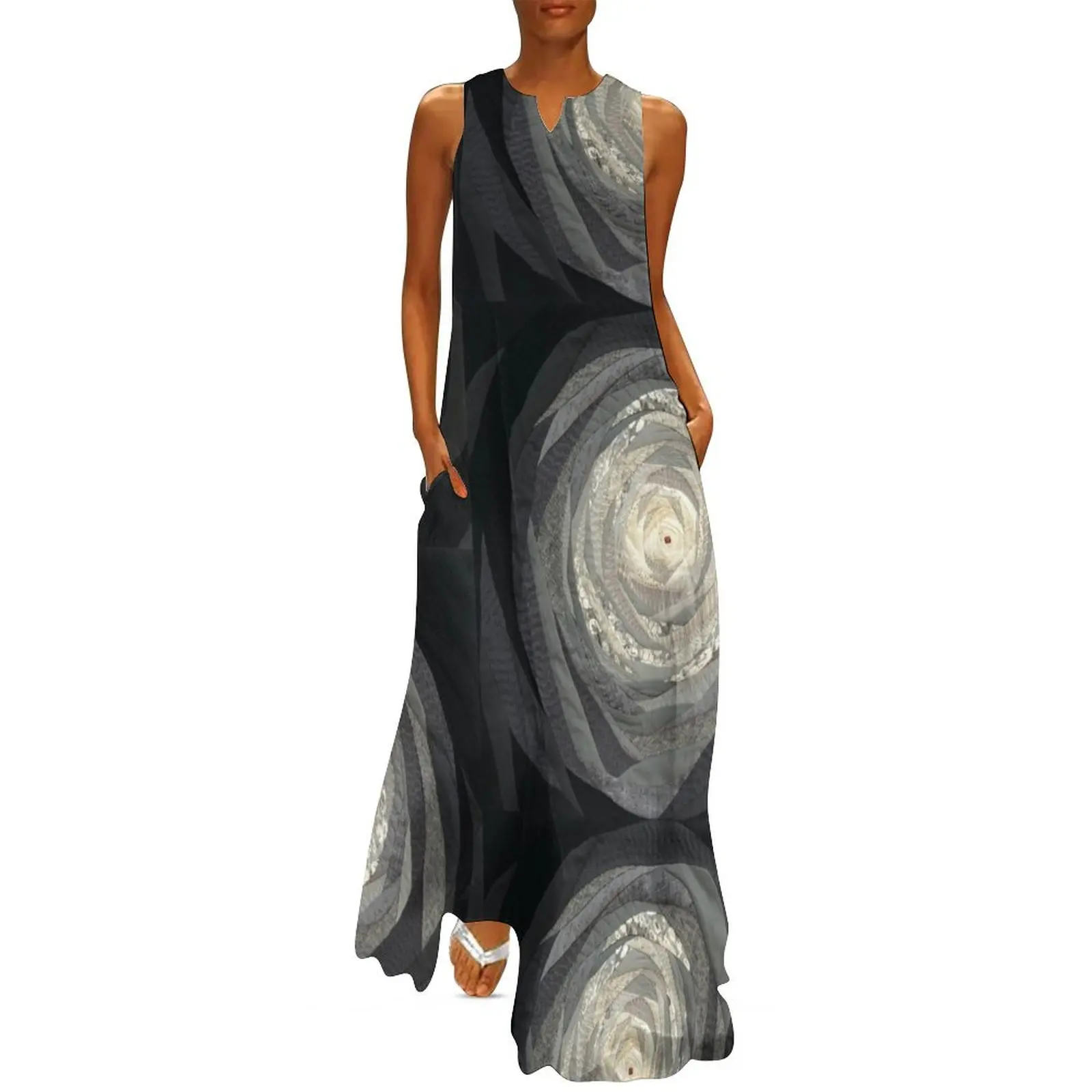 

Noisy Flowers Quilt - “Clarity” Long Dress Woman clothes evening dress ladies