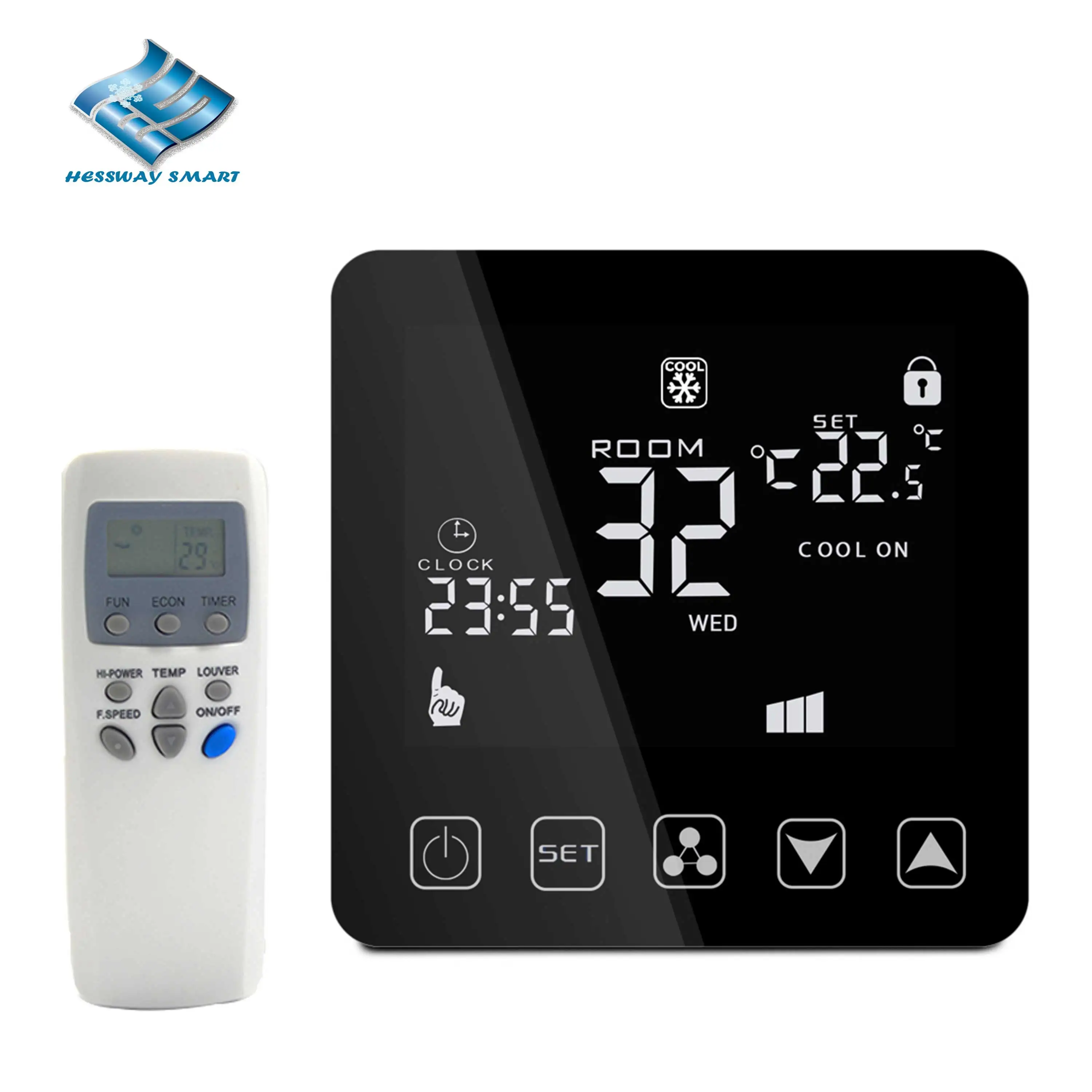 Infrared Remote Control Thermostat for Ventilation Cooling Heating Switch 1-Valve/2P 2-Valve/4P Air Conditioning Parts