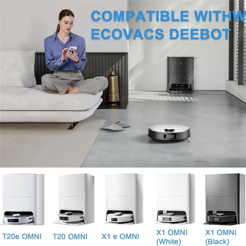 

-FQYL Accessories Kit For Ecovacs Deebot T20 Omni / T20e Omni / X1 Omni Robot Vacuum Cleaner,Dust Bags,Side Brushes,Mop Cloth