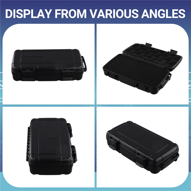 B17C Black Hard Shell ABS Carrying Toolbox Shockproof Portable Toolbox Secure Tools Safety Instrument Tool Storage Case