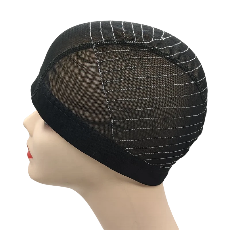 

High Quality 13x4 Black Mesh Wig Cap White Line Adjustable Wig Cap Elasticity Guideline Mesh Dome Caps for Making Wigs