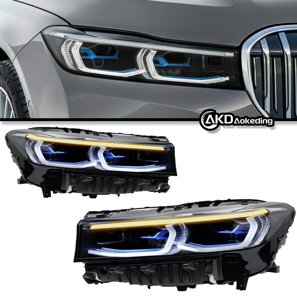 AKD Car Styling Head Lamp for 7 Series G12 G11 LED Headlight Projector Lens Angel Eye Laser Headlights DRL Automotive