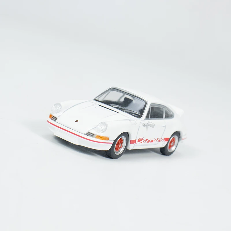 لعبة سيارة موديل سيارة صغيرة GT 1:64 911 Carrera RS 2.7 Grand Prix سبيكة مركبة # 612 هدايا مجموعة العرض البيضاء