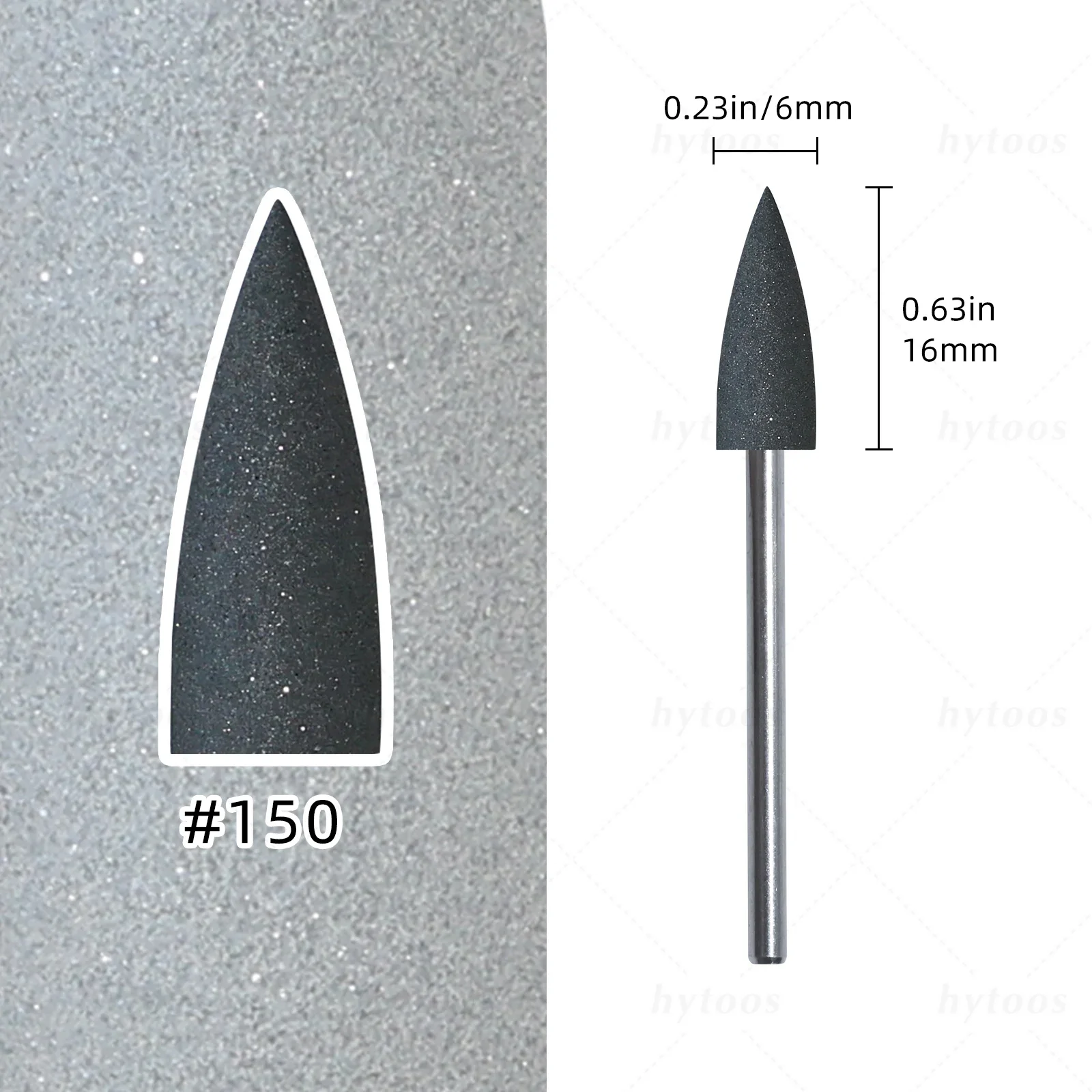 HYTOOS 6*16mm Kegel Silikon Nagel Bohrer Bits 3/32 "Pediküre Polieren Bit für Nagel Bohrer maniküre & Fußpflege Vorbehandlung Werkzeuge