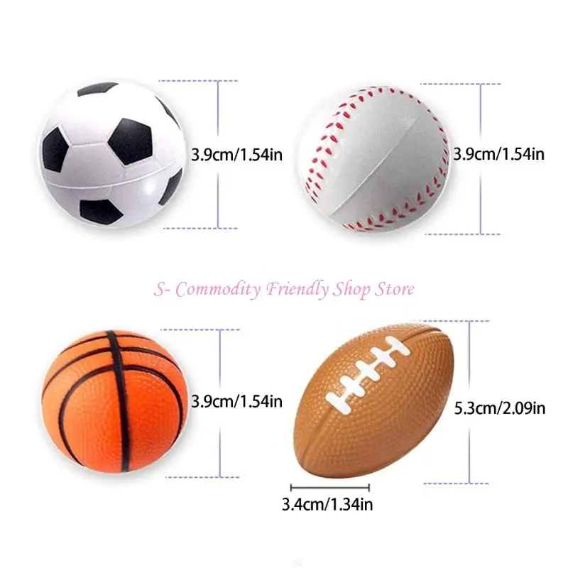 85AE 12 stuks miniatuur schuimstressballen knijpspeelgoed voor kinderen en volwassenen Multifunctioneel antistressspeelgoed voor