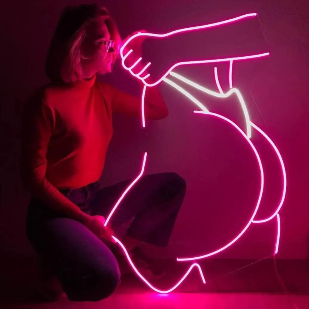 Woman ass LED Neon Sign Bedroom and Home Gym Light Popular Custom Neon Sign Light Home Wall Woman Body Home Decor