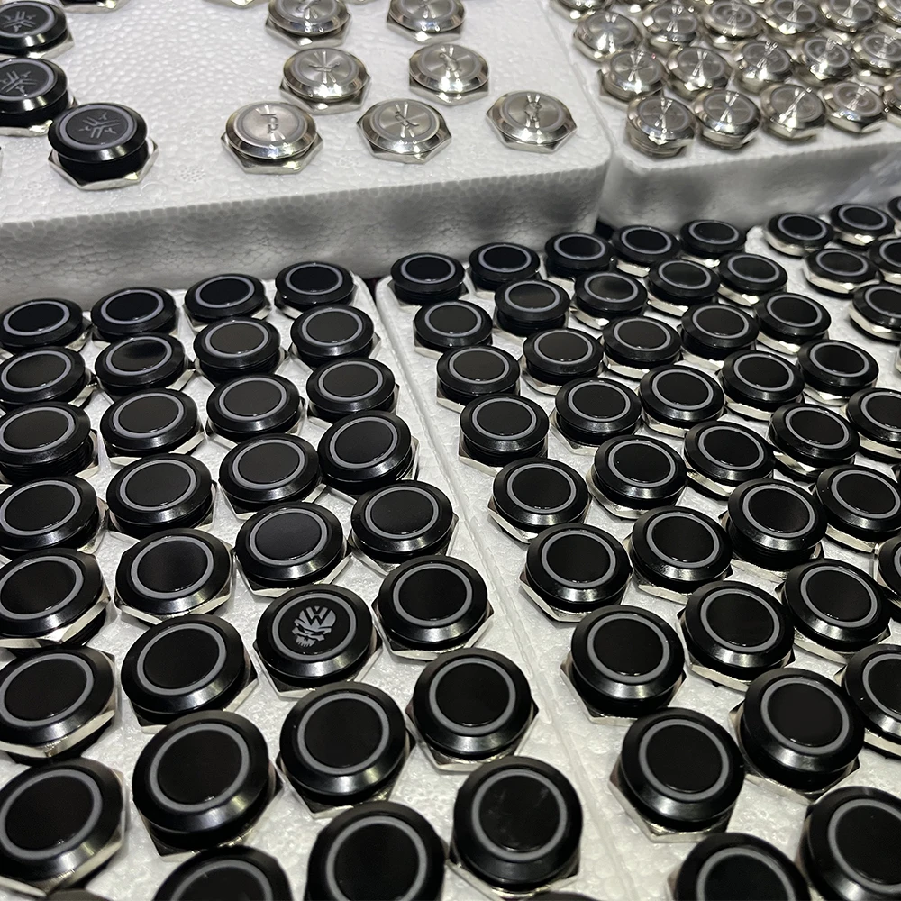 16/19/22mm Wasserdichte Metall Push Button Schalter Momentary Rast Auto Runde LED Licht Power Symbol 5V 6V 12V 24V 220V Rot Blau