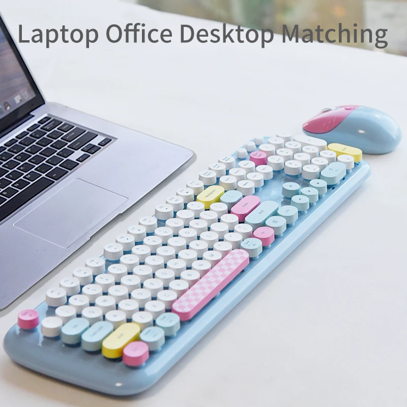 

ZERO Full-Size Computer Wireless Keyboard And Mouse Combination, Cute And Suitable For Office Work, Beautiful Color typewriter