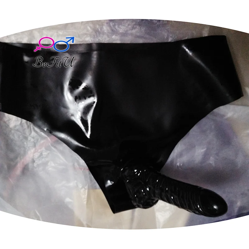 Calzoncillos de látex fetiche Boxer con funda pantalones exóticos calzoncillos sexy Bermudas con agujero para rizo