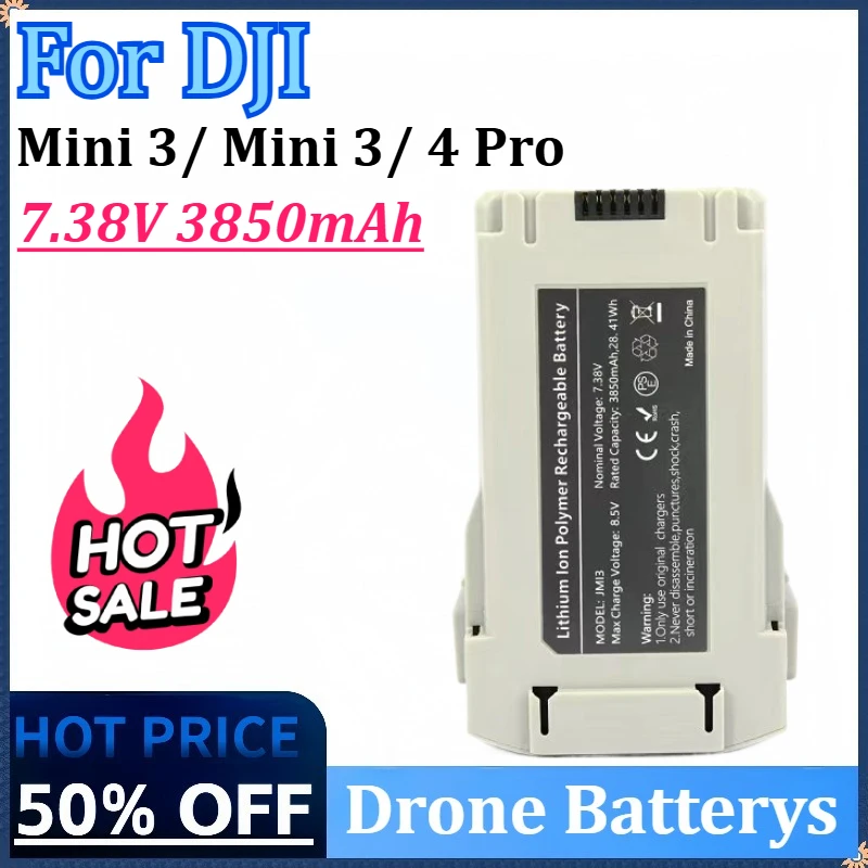 

New 7.38V 3850mAh Drone Battery for DJI Mini 3/ Mini 3/ 4 Pro RC Flight Time 47 Minutes Intelligent Flight Accessories Battery