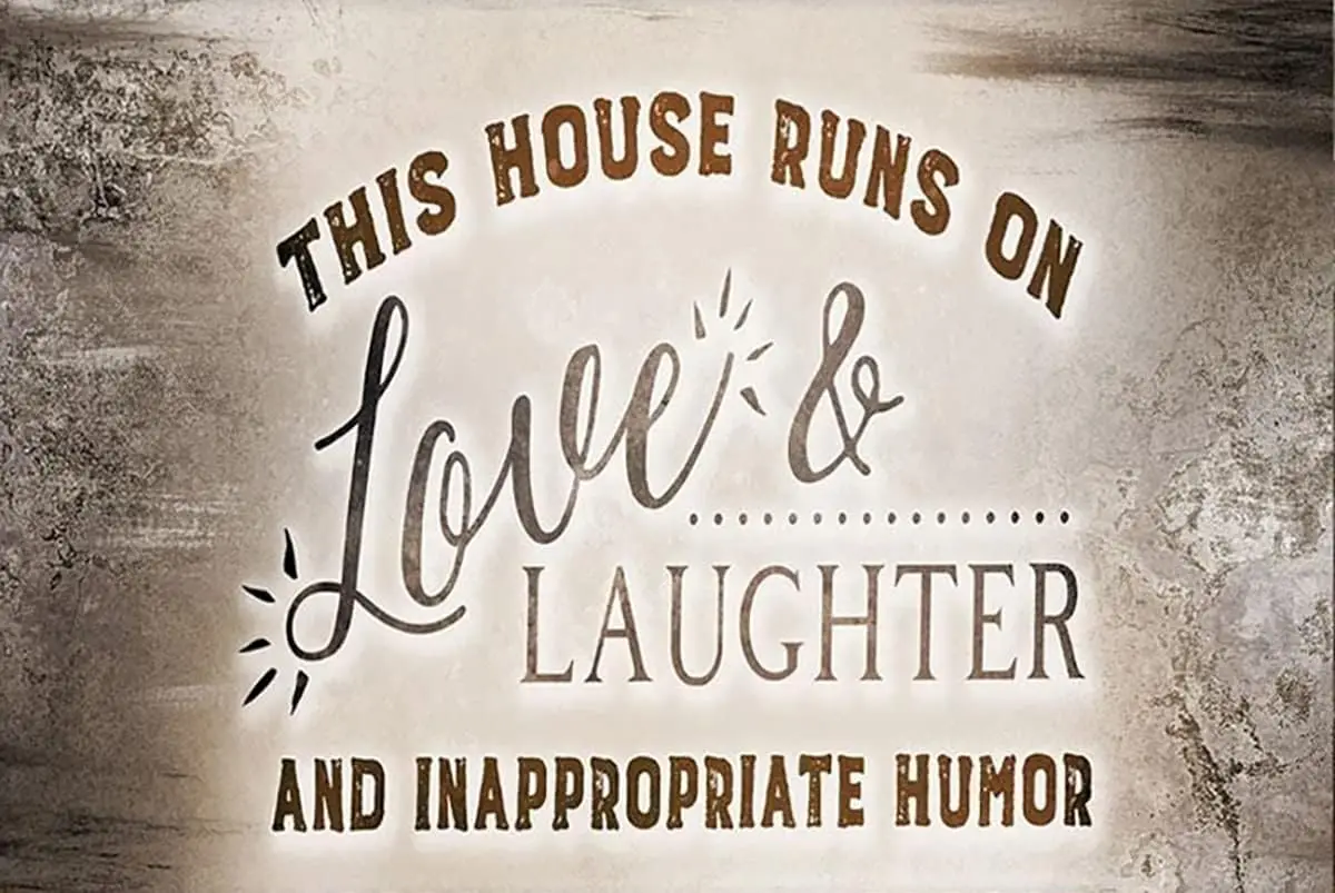 Vintage Funny Tin Signs This Home Runs On Love & Laughter And Inappriate Humor For Home Yard Farm Garden Garage Inspirationa