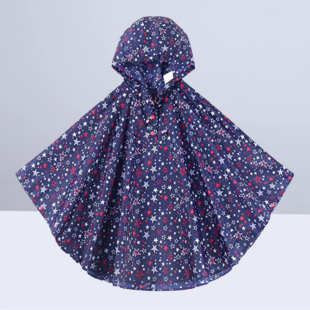 

Детские дождевики-пончо, легкие водонепроницаемые накидки для школы и улицы, размер M, синие дождевики