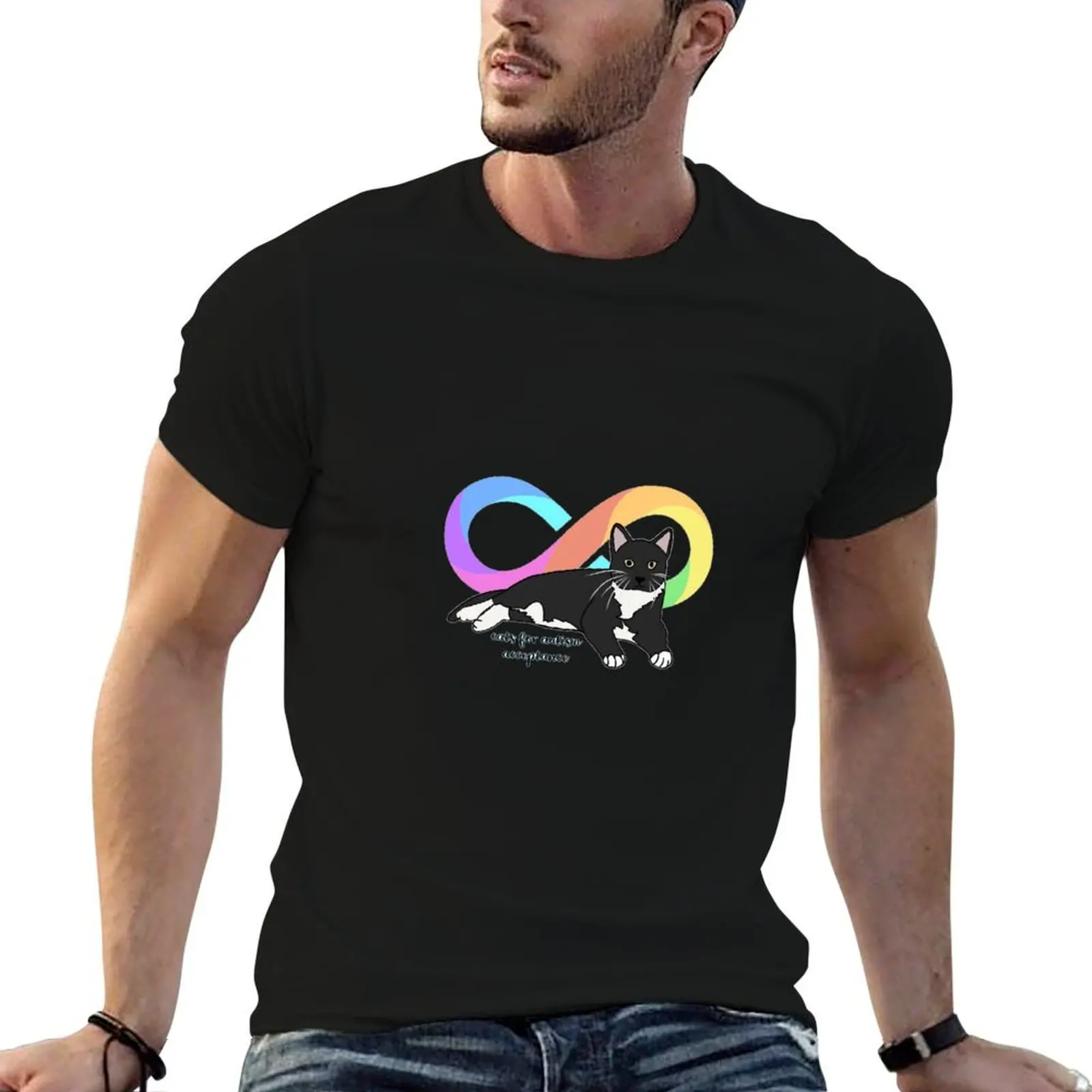 

autism acceptance cat T-Shirt essential t shirt t shirts for man pack white graphic t shirts for man T-shirt