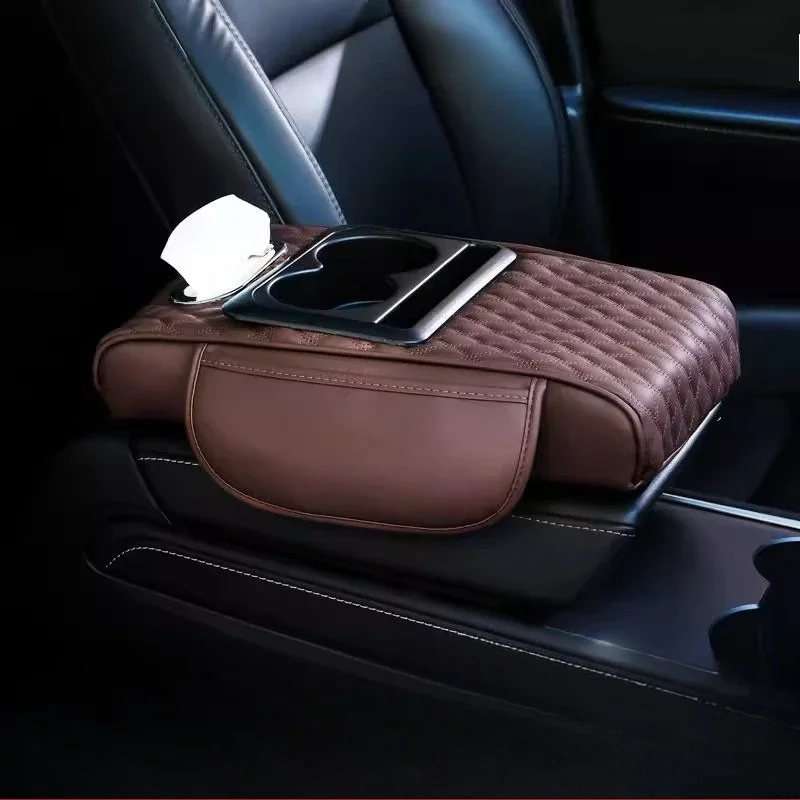 

For Universal Cars Best 4-in-1 Center Console Armrest Riser Tissue Holder and Cup Holder Interior Styling Upgrade Accessories