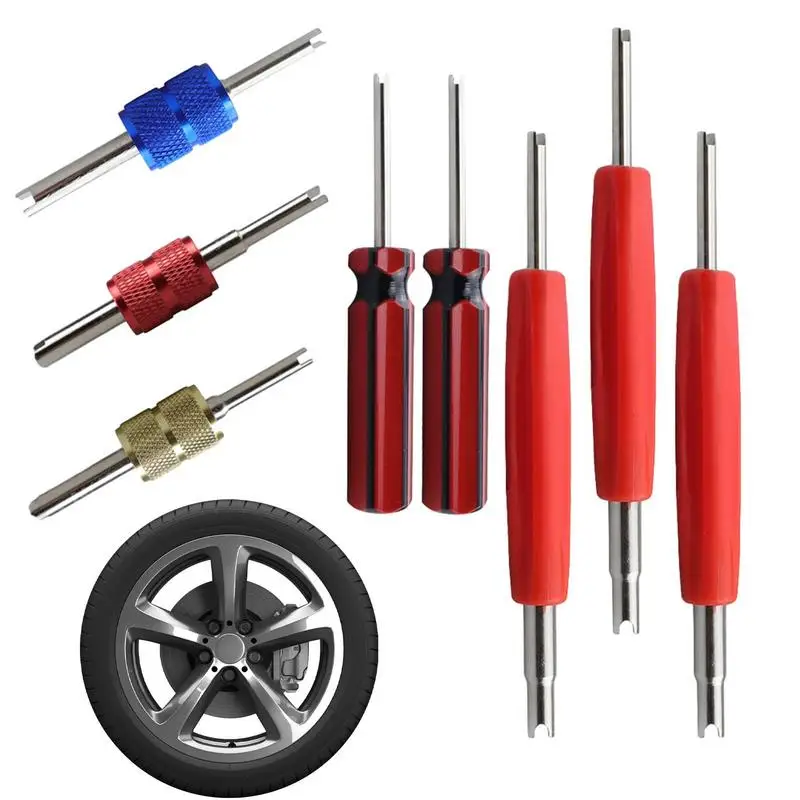 

8Pcs Tire Valve Core Removal Tool Durable Valve Stem Remover rust resistant Dual And Single Head Repair kit high quality For Car